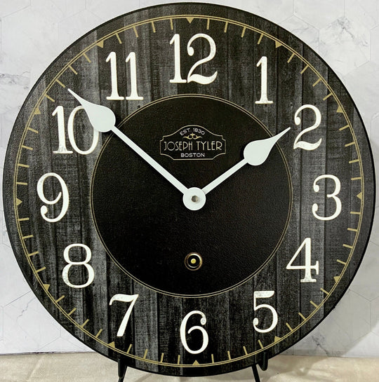 Black &amp; Gray Wood Wall Clock - CustomBigClocks