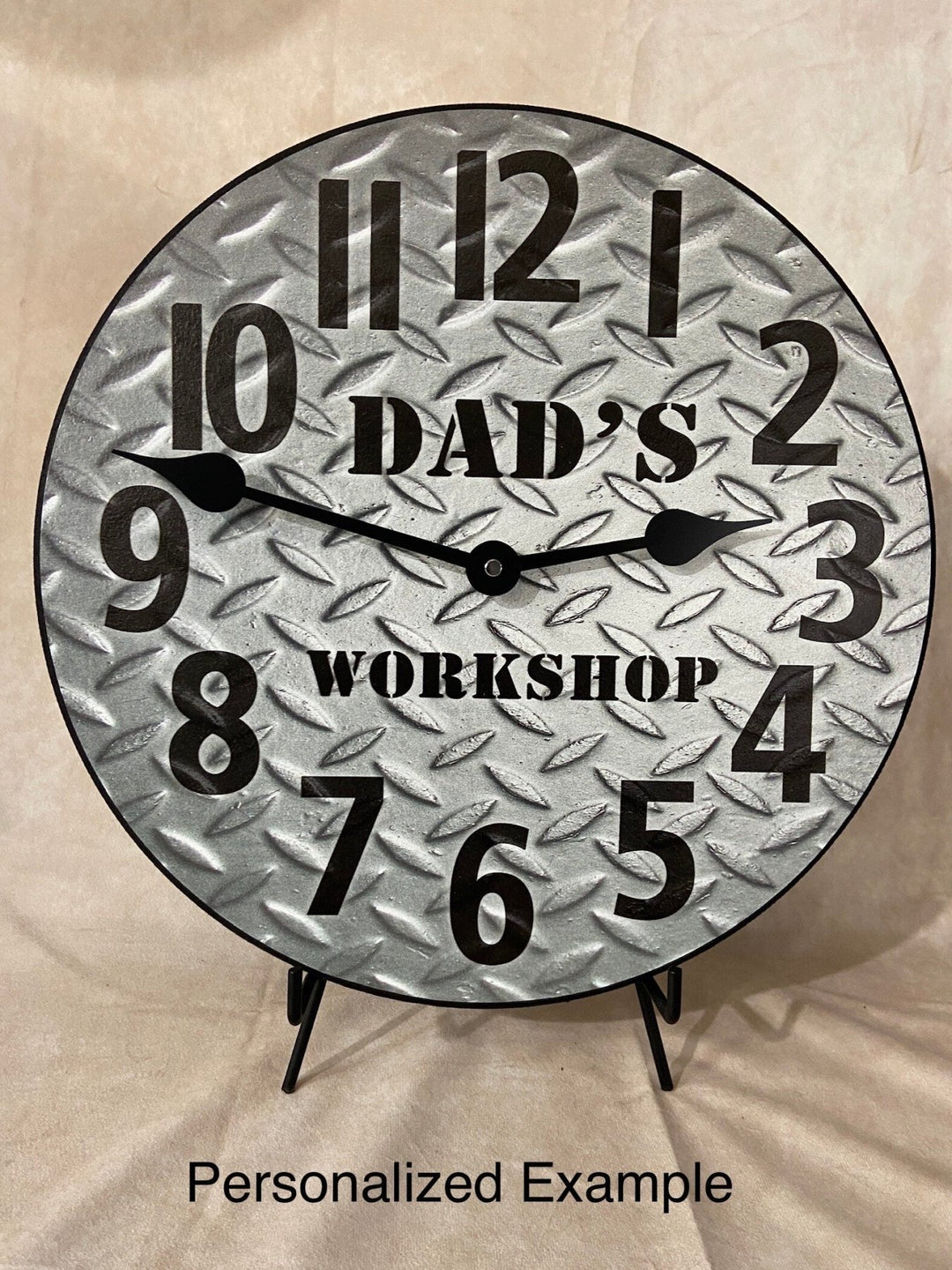 Diamond Plate Wall Clock - CustomBigClocks