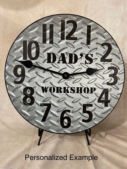 Diamond Plate Wall Clock - CustomBigClocks