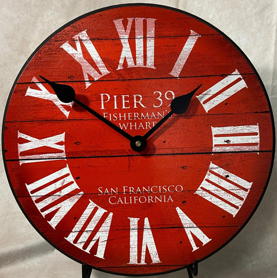Pier 39 Red Wall Clock - CustomBigClocks