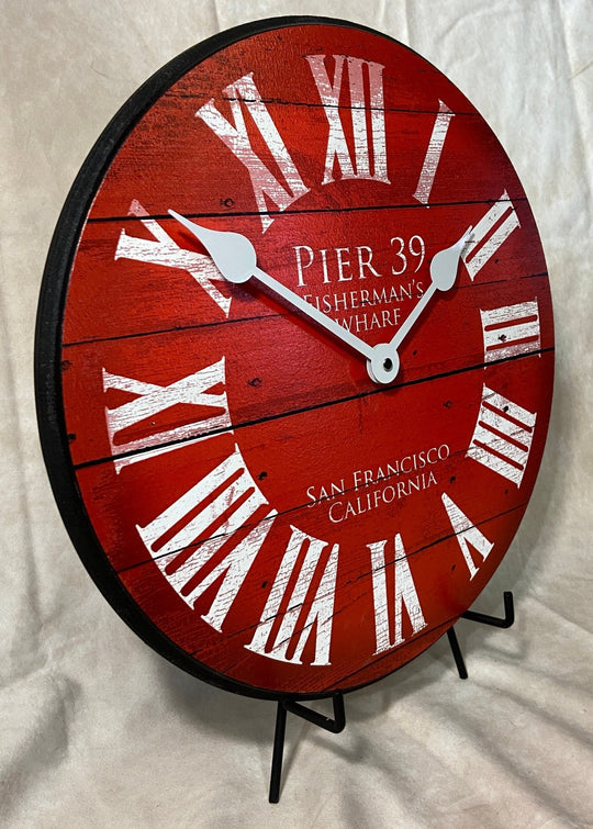 Pier 39 Red Wall Clock - CustomBigClocks