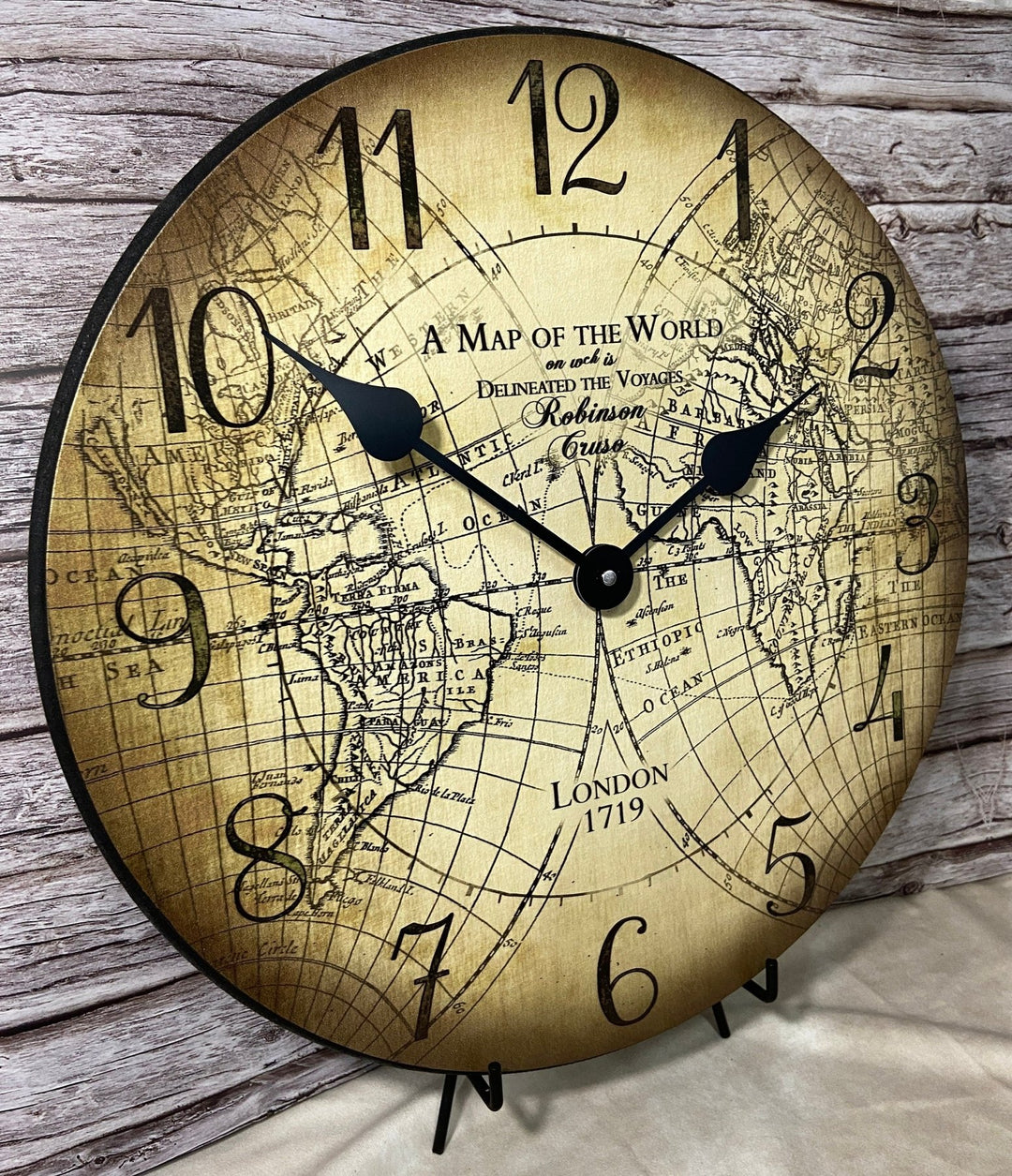 Robinson Cruso Map Wall Clock - CustomBigClocks