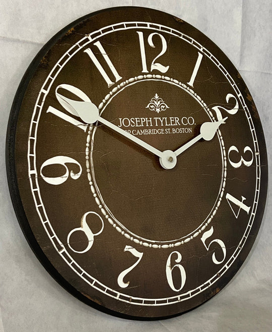 Brown &amp; White Wall Clock - CustomBigClocks