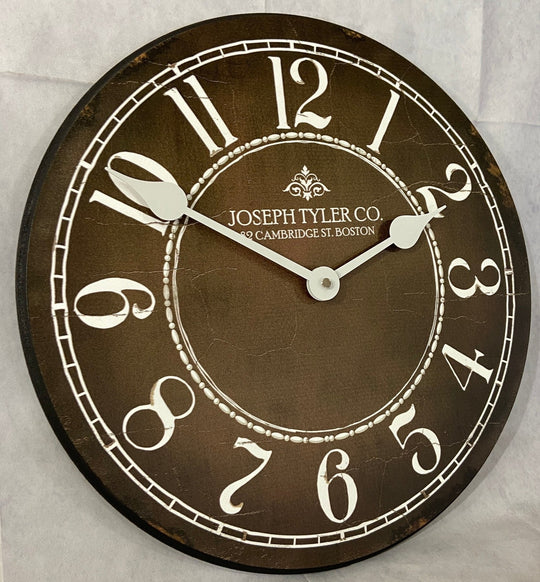 Brown &amp; White Wall Clock - CustomBigClocks