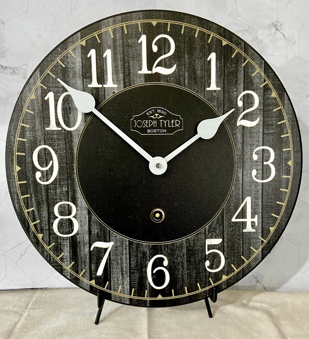 Black &amp; Gray Wood Wall Clock - CustomBigClocks