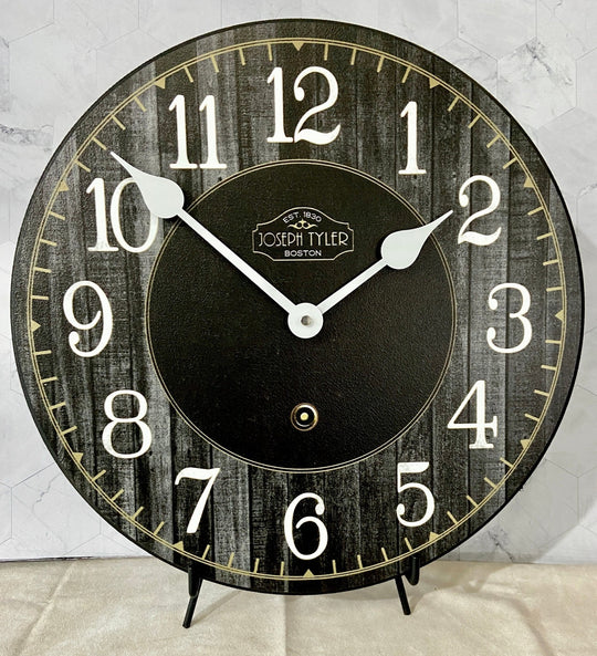 Black &amp; Gray Wood Wall Clock - CustomBigClocks