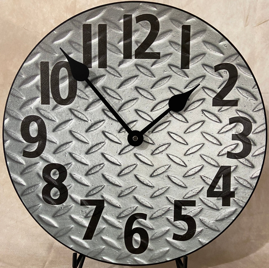 Diamond Plate Wall Clock - CustomBigClocks