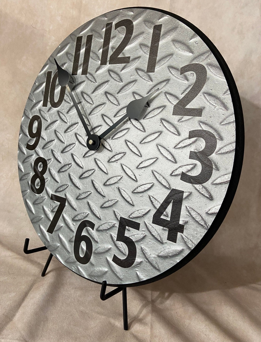 Diamond Plate Wall Clock - CustomBigClocks