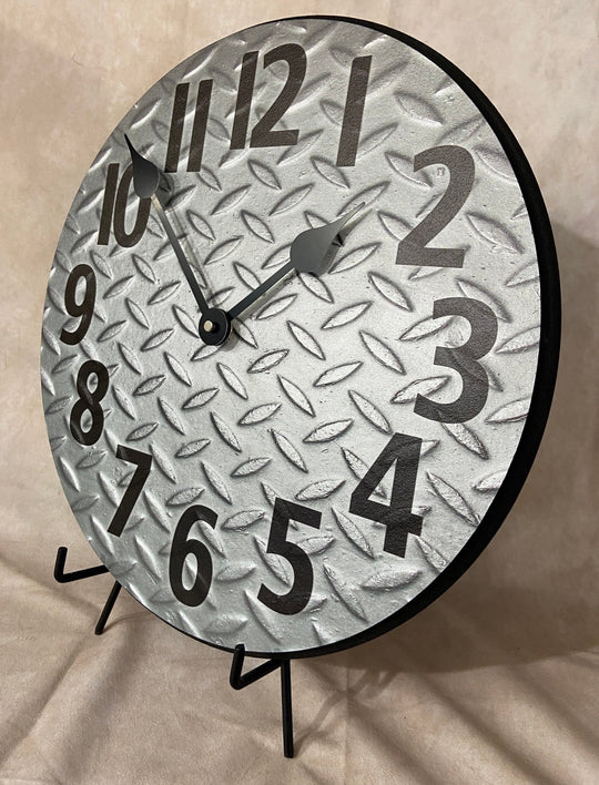 Diamond Plate Wall Clock - CustomBigClocks