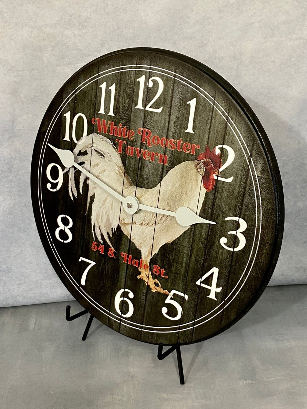 White Rooster Tavern Wall Clock - CustomBigClocks