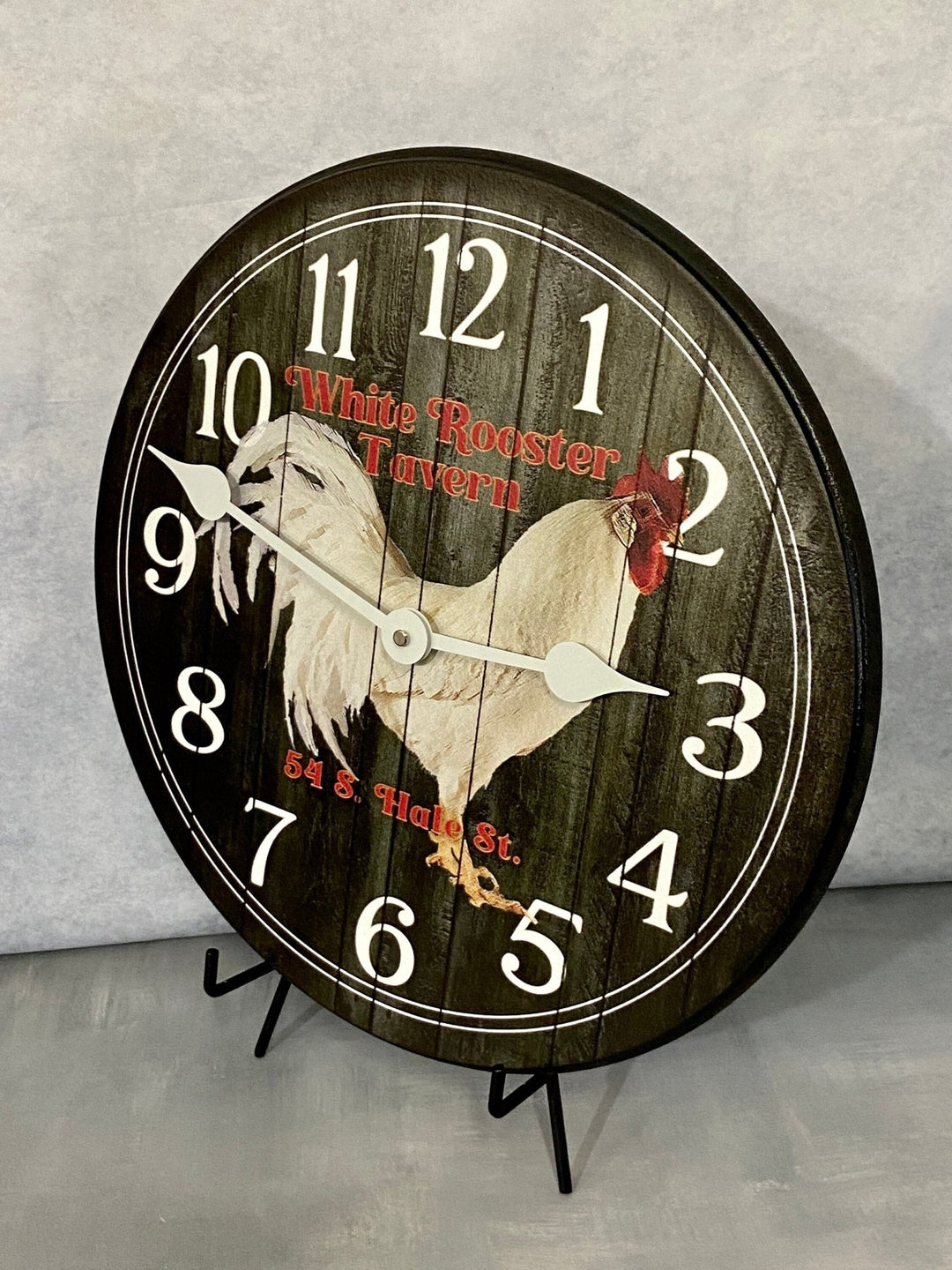 White Rooster Tavern Wall Clock - CustomBigClocks