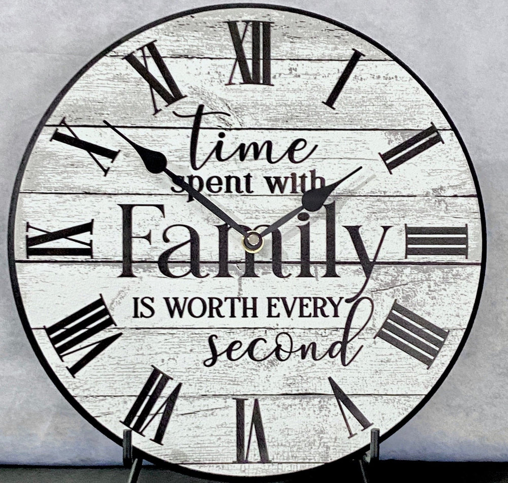 White Time Spent With Family Is Worth Every Second Wall Clock - CustomBigClocks