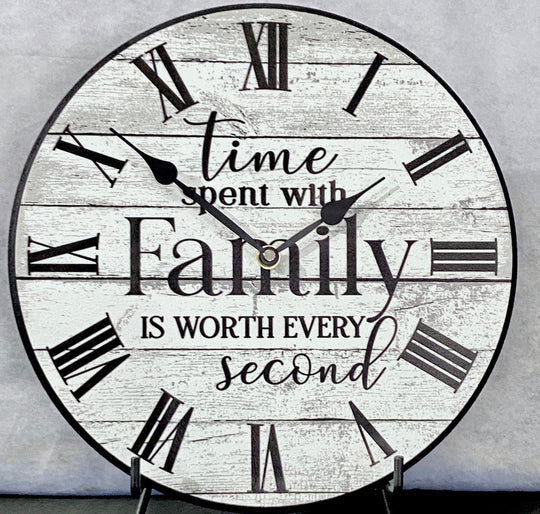White Time Spent With Family Is Worth Every Second Wall Clock - CustomBigClocks