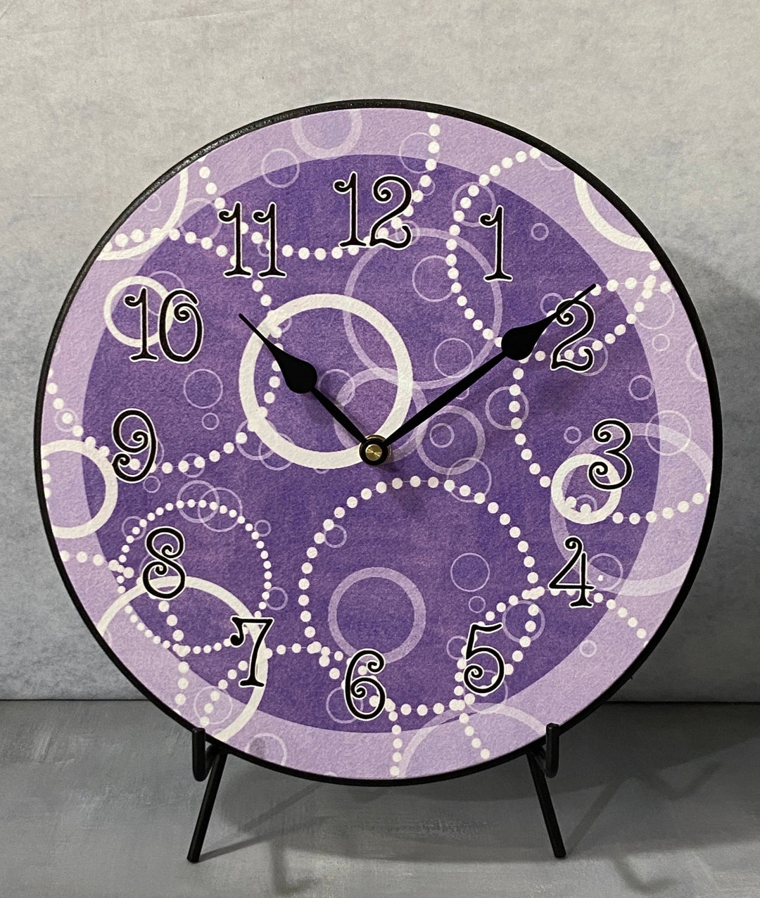 Purple Circles Wall Clock - CustomBigClocks