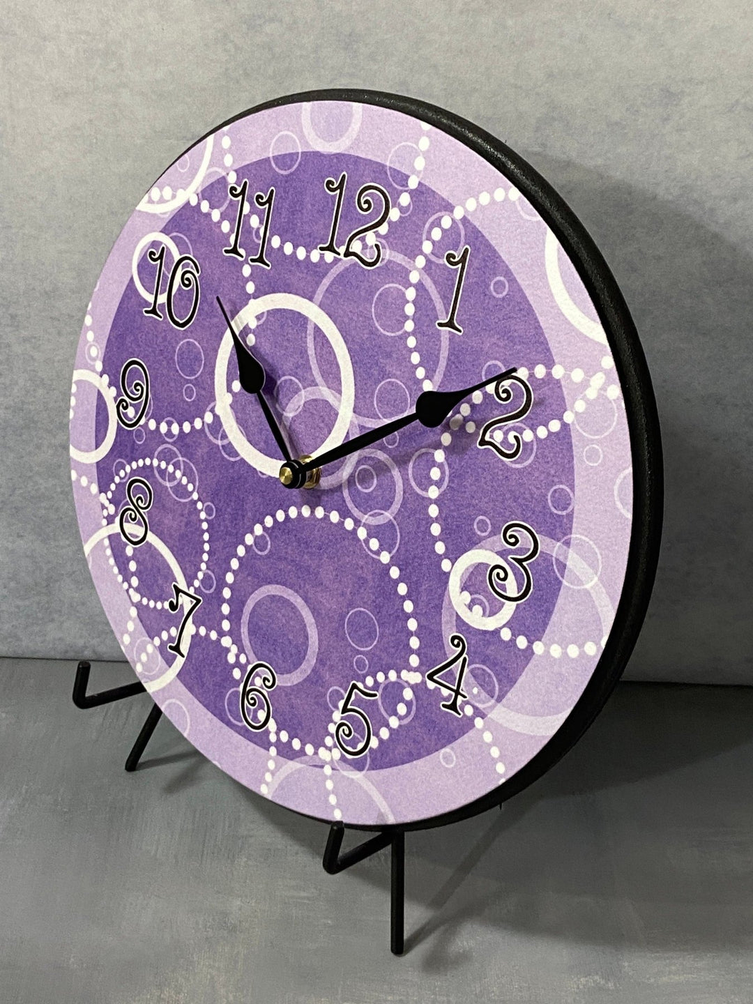 Purple Circles Wall Clock - CustomBigClocks
