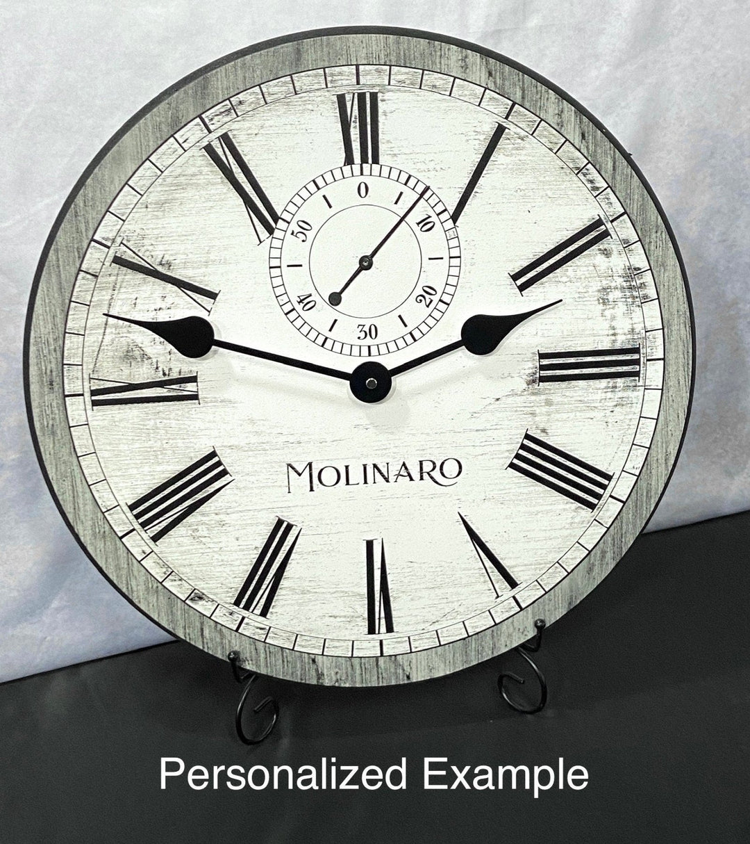 Quincy Premier Gray &amp; White Clock - CustomBigClocks