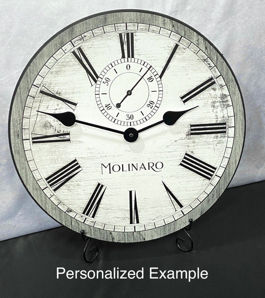 Quincy Premier Gray &amp; White Clock - CustomBigClocks
