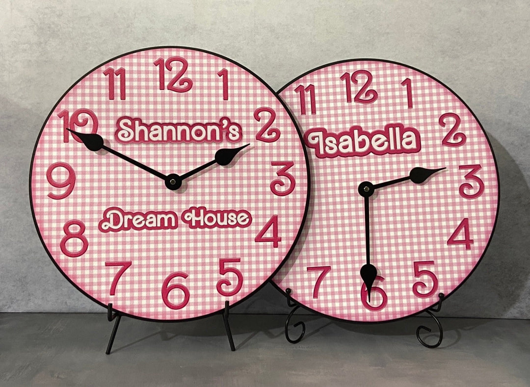 Personalized Pink Barbie Doll Wall Clock - CustomBigClocks