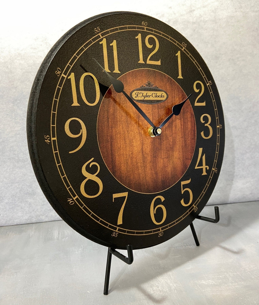 Black &amp; Wood Wall Clock - CustomBigClocks
