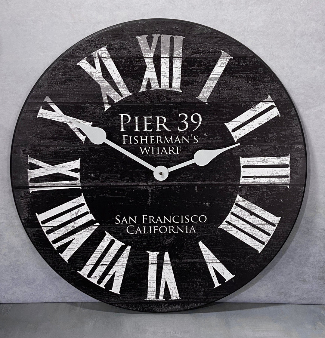 Pier 39 Black Wall Clock - CustomBigClocks