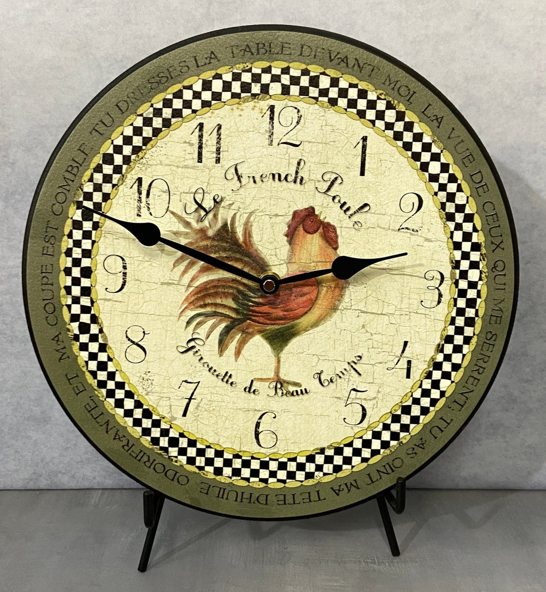 Romantic Rooster Green Wall Clock - CustomBigClocks