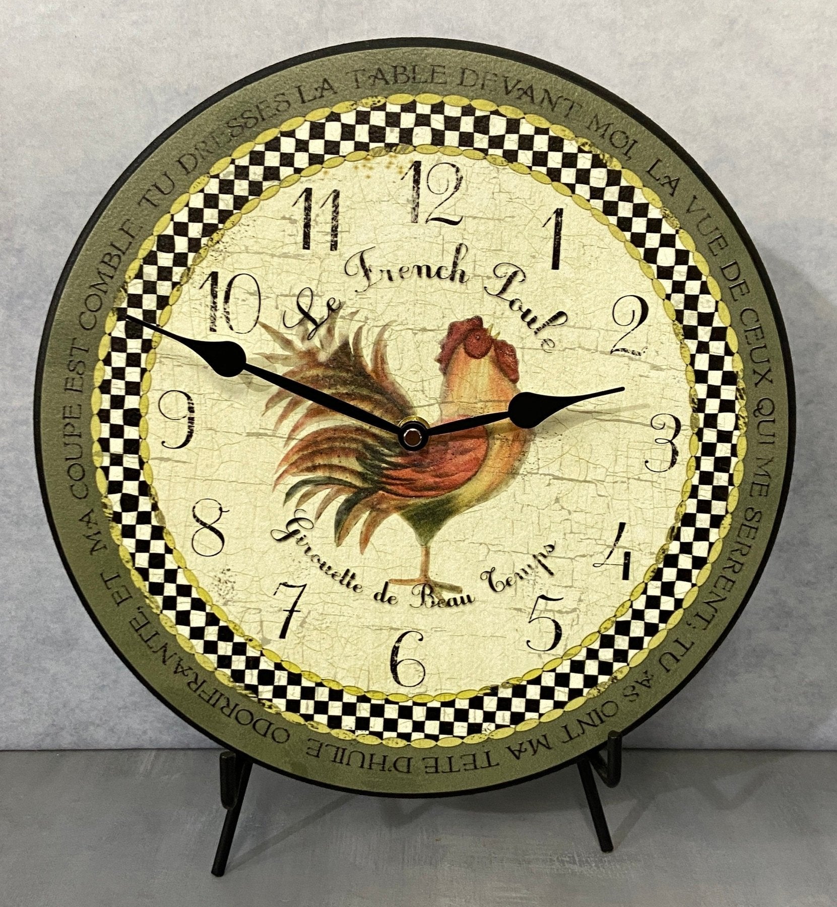 Romantic Rooster Green Wall Clock - CustomBigClocks