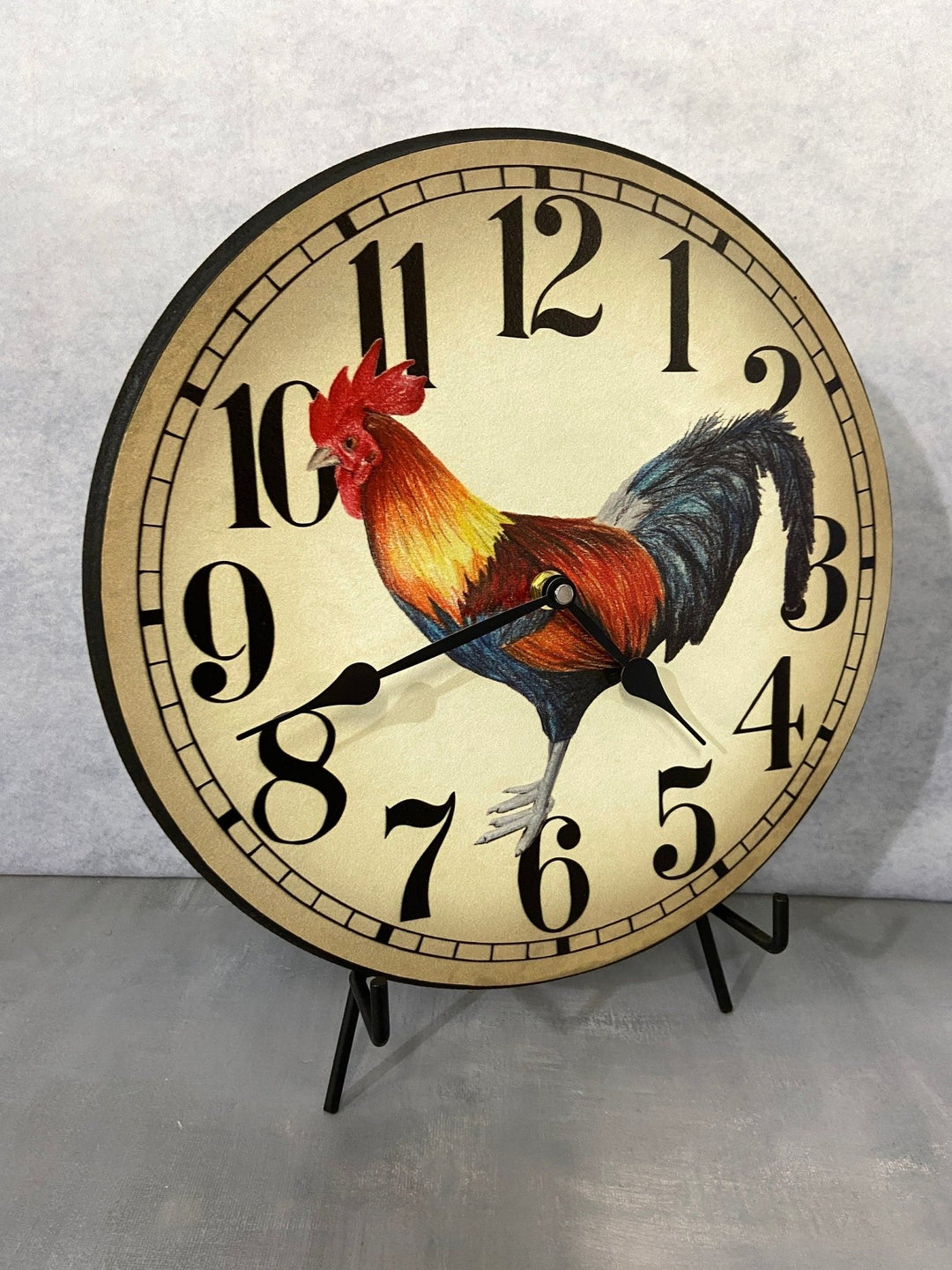 Fancy Rooster Wall Clock - CustomBigClocks