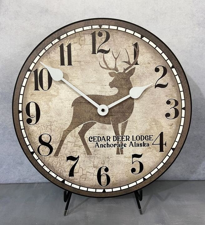 Cedar Deer Lodge Wall Clock - CustomBigClocks