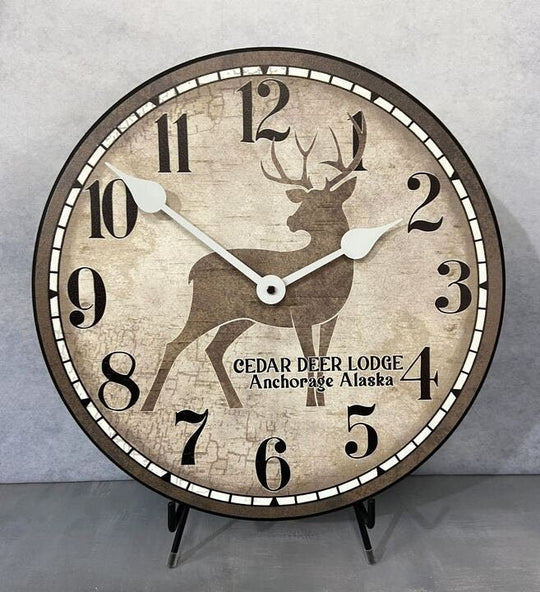 Cedar Deer Lodge Wall Clock - CustomBigClocks