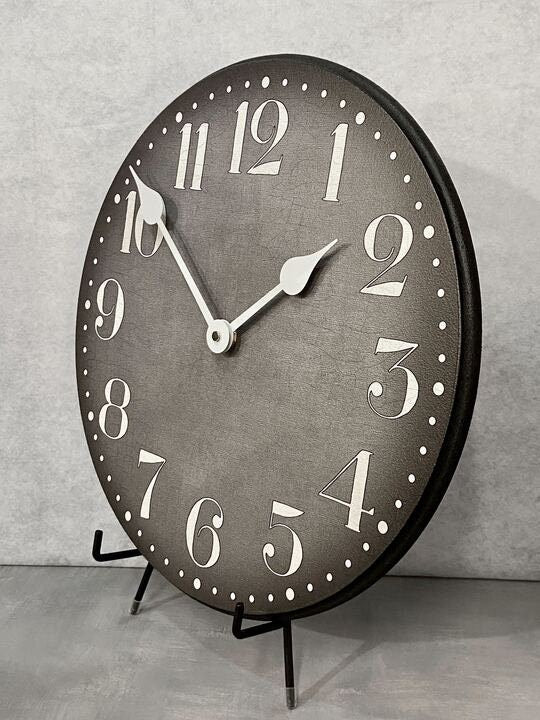 Gray Burlap Wall Clock - CustomBigClocks