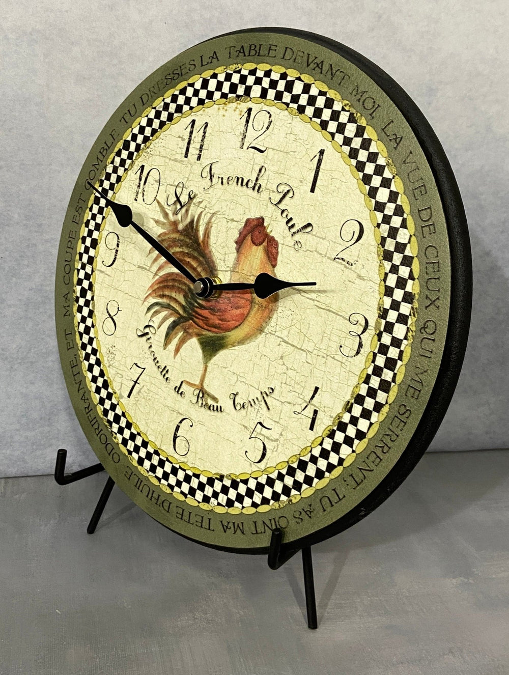Romantic Rooster Green Wall Clock - CustomBigClocks