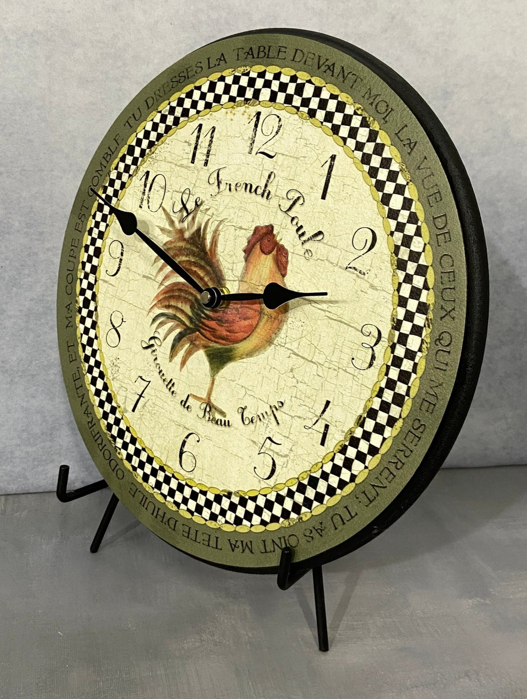 Romantic Rooster Green Wall Clock - CustomBigClocks