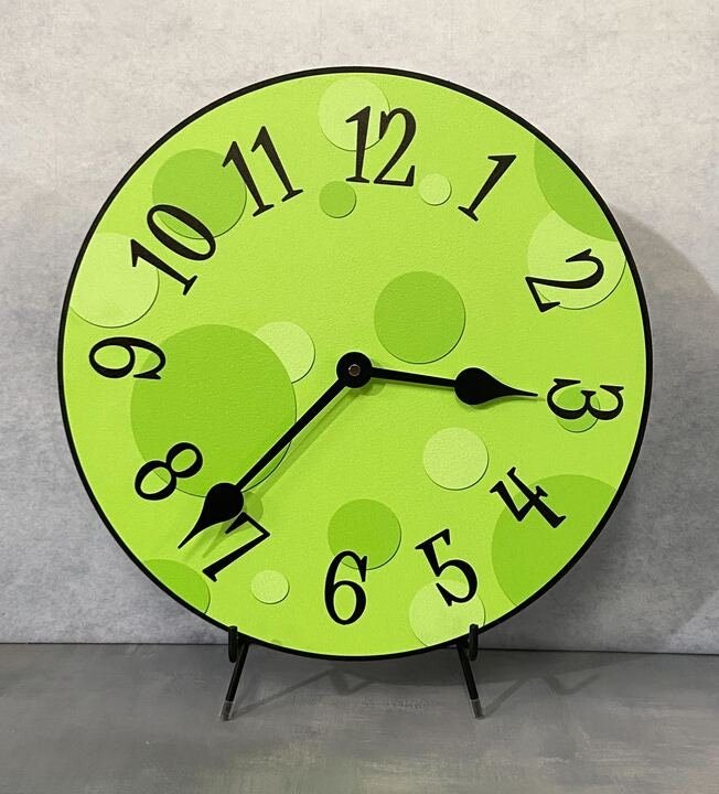 Lime Green Bubbles Wall Clock - CustomBigClocks