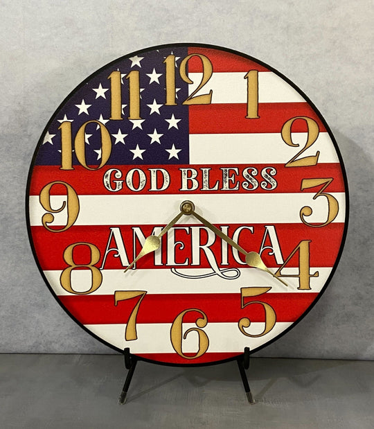 God Bless America Clock - CustomBigClocks