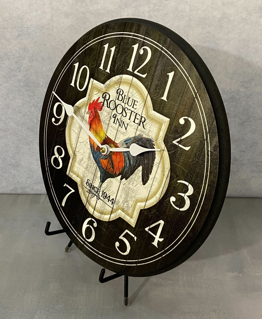 Blue Rooster Inn Wall Clock - CustomBigClocks