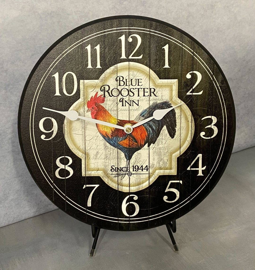 Blue Rooster Inn Wall Clock - CustomBigClocks