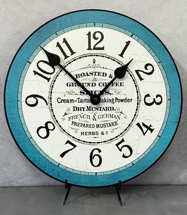 Kitchen Pantry Teal Wall Clock - CustomBigClocks