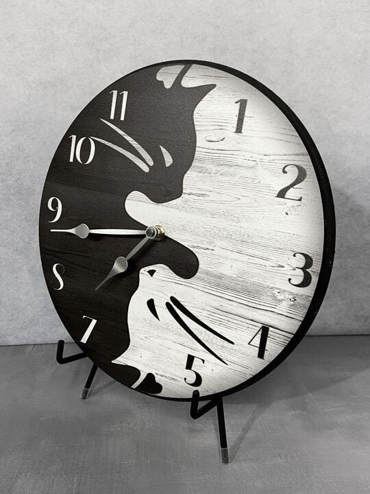 Yoga Yin Yang Cat Wall Clock - CustomBigClocks