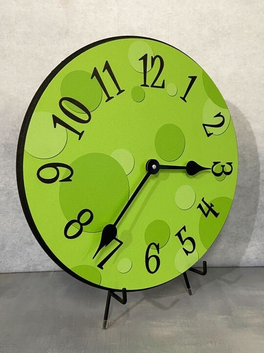 Lime Green Bubbles Wall Clock - CustomBigClocks