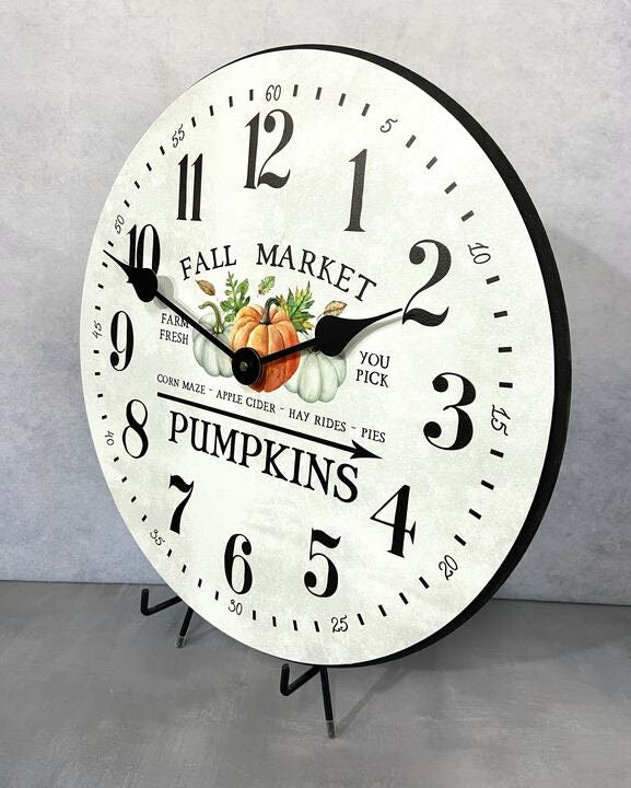Pumpkin Thanksgiving Halloween Fall Autumn Clock - CustomBigClocks