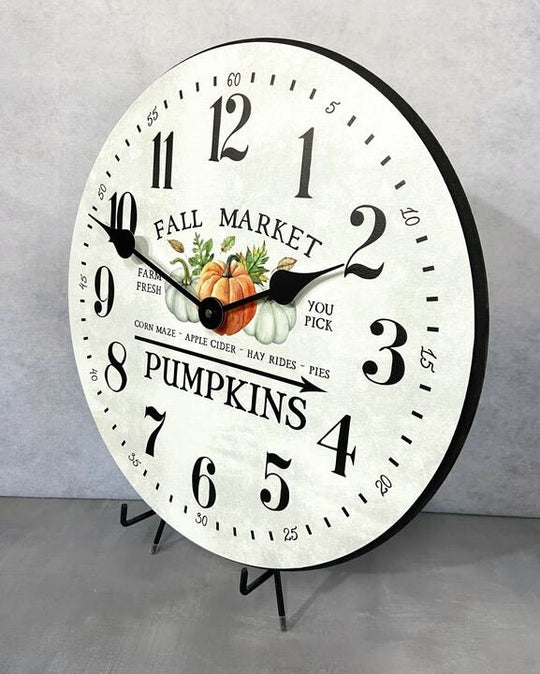 Pumpkin Thanksgiving Halloween Fall Autumn Clock - CustomBigClocks
