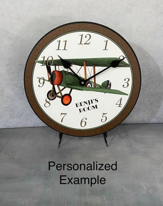 Airplane Brown Wall Clock - CustomBigClocks