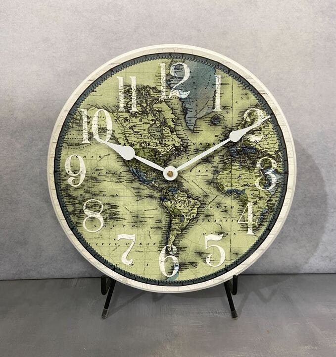 Verde Map Wall Clock - CustomBigClocks