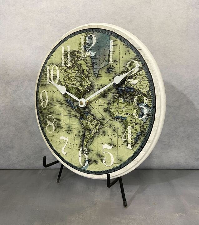 Verde Map Wall Clock - CustomBigClocks