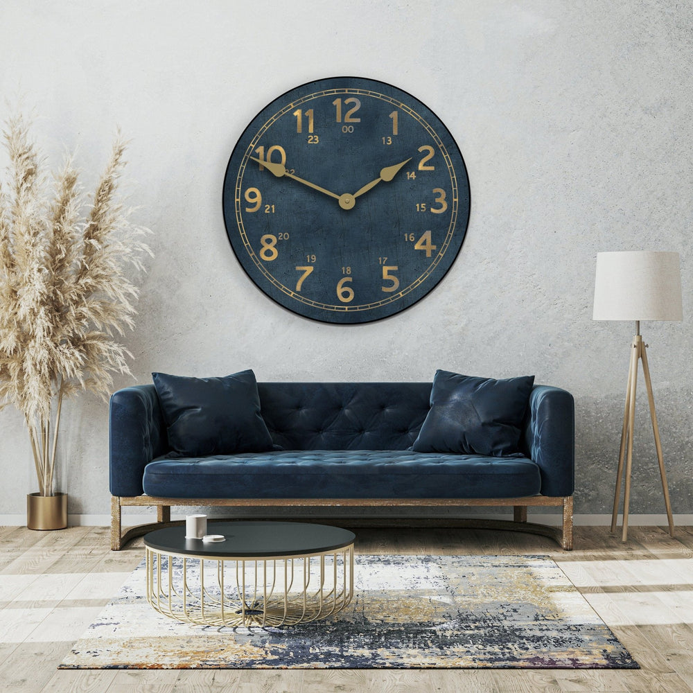 U.s. Naval And Gold Wall Clock - CustomBigClocks