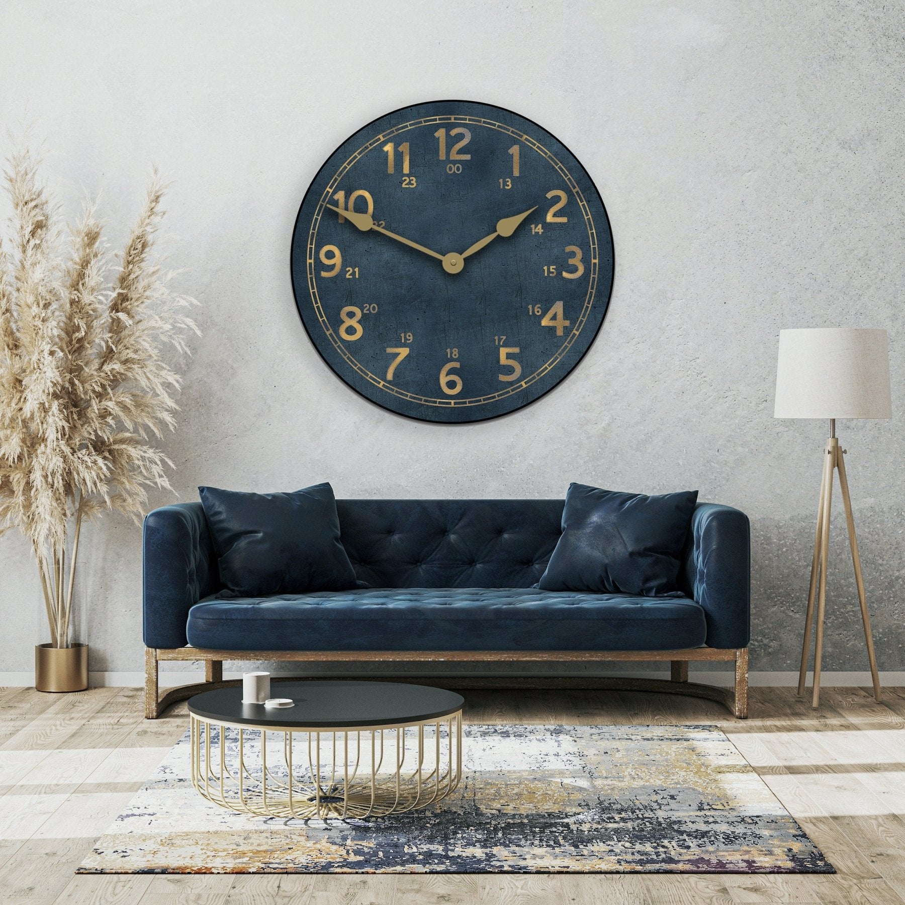 U.s. Naval And Gold Wall Clock - CustomBigClocks
