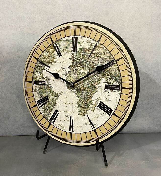Nautical World Map Wall Clock - CustomBigClocks