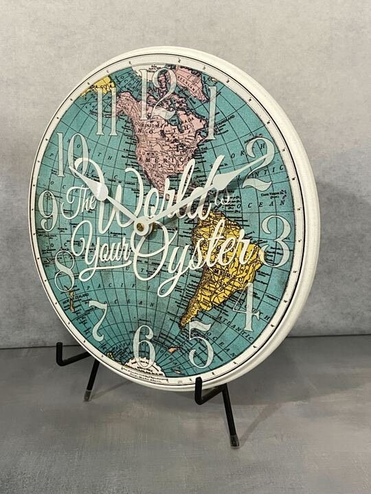 The World Is Your Oyster Map Wall Clock - CustomBigClocks