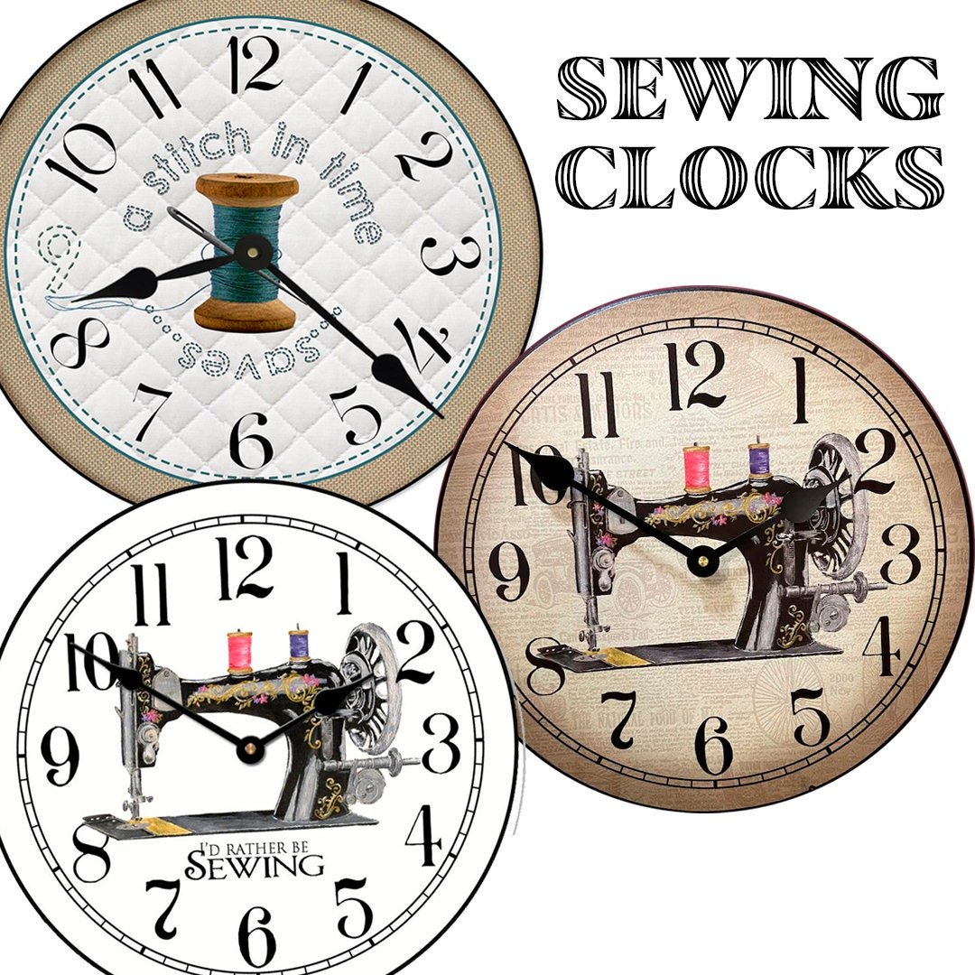 Sewing Room Wall Clock - CustomBigClocks