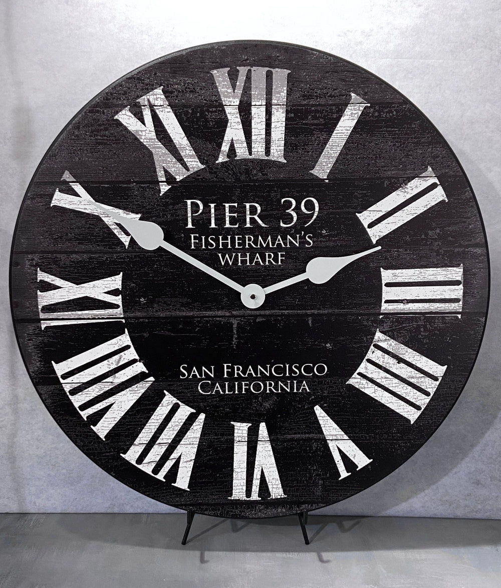Pier 39 Black Wall Clock - CustomBigClocks